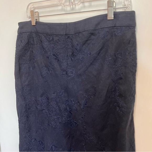 Brooks Brothers Embroidered Linen Maxi Skirt size 12 - Picture 5 of 12